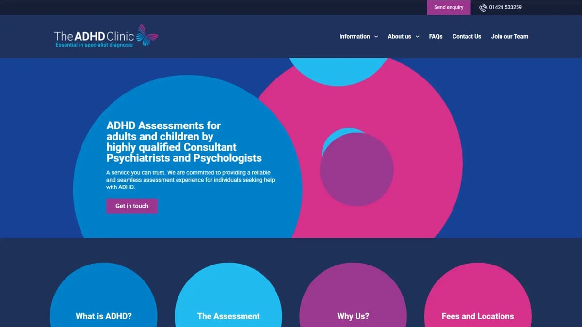 ADHD Healthcare Website Design in Swindon and Wiltshire