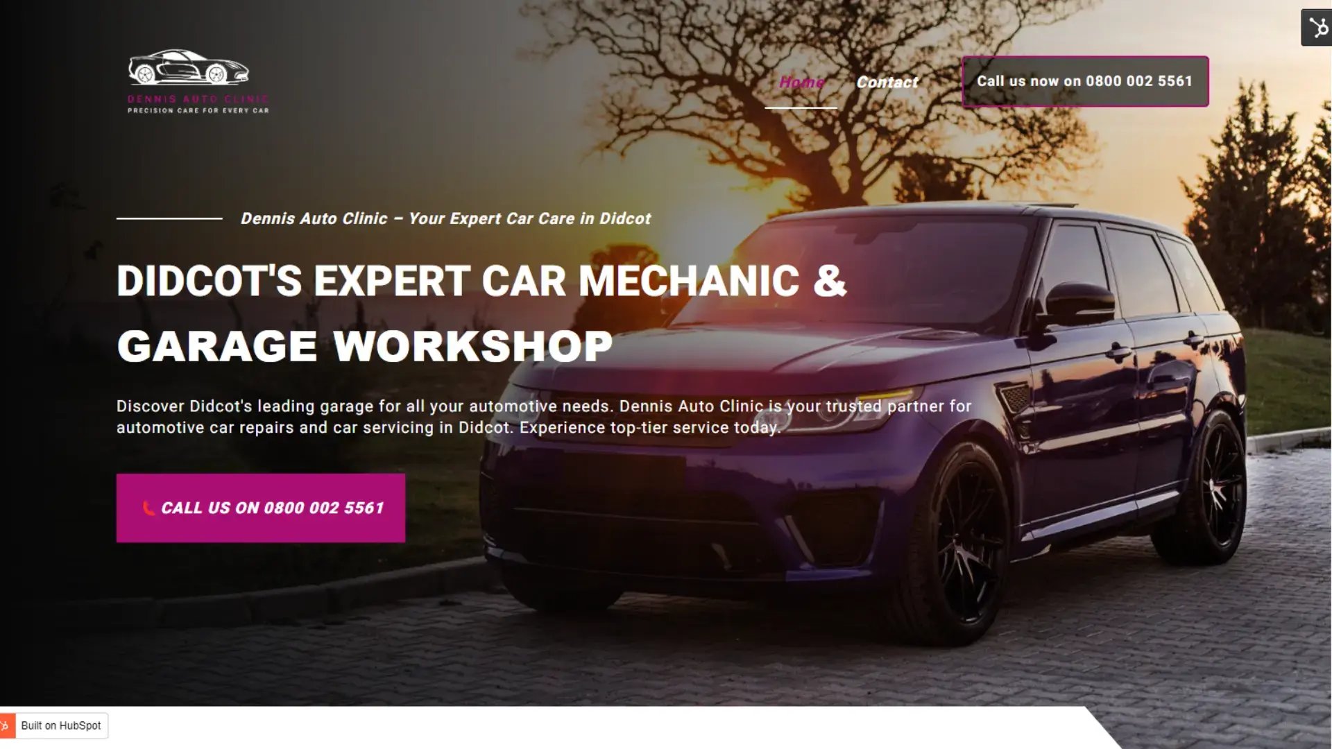 Dennis Auto Clinic Website Design in Swindon Wiltshire