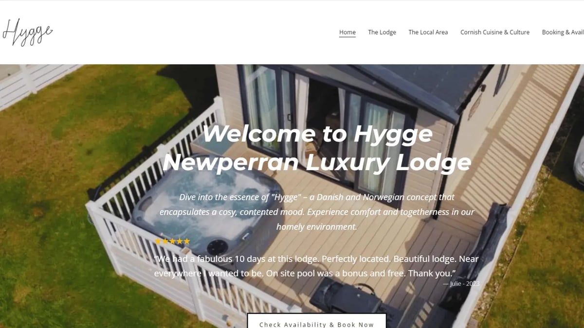 Holiday Home Website Design in Swindon and Wiltshire